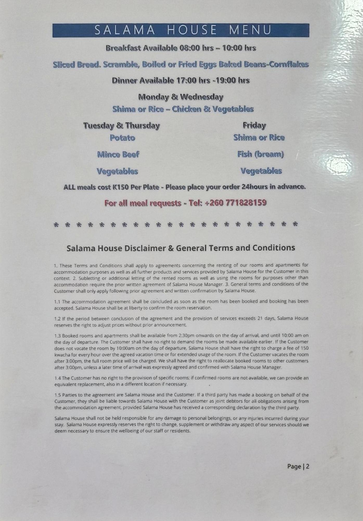 Salama Apartments Lusaka Dış mekan fotoğraf